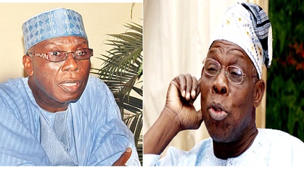 Dr Audu Ogbeh, chieftain of All Progressives Congress (APC) and Chief Olusegun Obasanjo, former president,